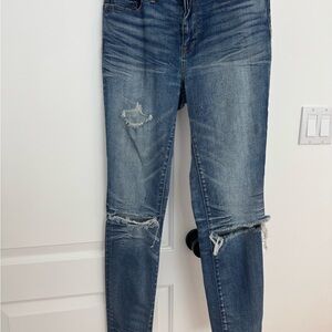 Madewell Skinny Blue Jeans with Distressed Details | High Rise | 29